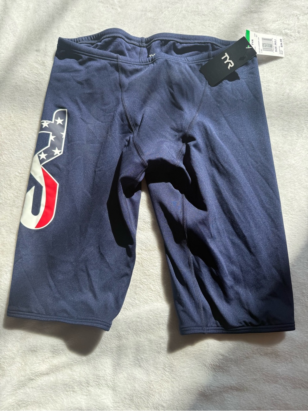 TYR Navy Blue USA Logo Racing Jammer Swimwear